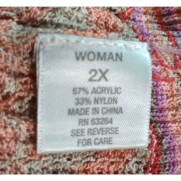 Dressbarn Sweater Ladies 2x Orange Short Sleeve Open Weave Light Weight Colorful - Picture 7 of 8